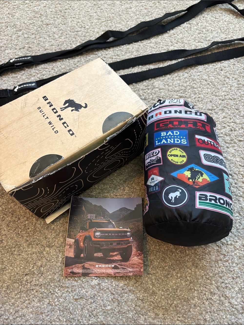 Ford Bronco car Hammock with stuff sack.